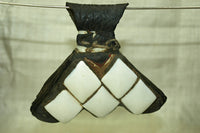 Antique Hand of Fatima Pendant made of Leather and Shell
