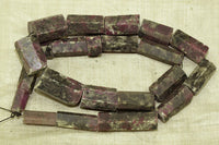 Chunky Cut Ruby Zoisite Beads from India