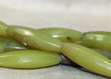 Strand of Large, Vintage Czech Greasy Yellow Glass Beads