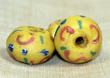 Yellow Venetian Bicone with Design