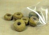Set of 7 Yellow Glass Hebron Beads