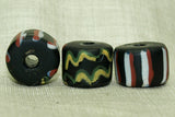 Antique Venetian Glass Squiggle and Stripe Bead