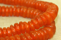 New Bright Orange Glass Beads from Ghana