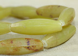 Strand of Large, Vintage Czech Greasy Yellow Glass Beads