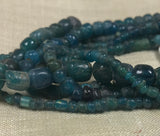 Strand of Deep Teal Ancient Cambodian Glass Beads
