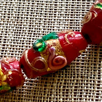 Small Red Venetian Beads, Wedding Cake