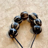 7 Ancient Etched Burmese Beads