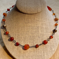 Carnelian and Silver Necklace by Ruth