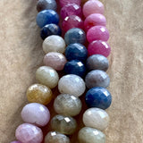 Multi-Color Sapphire Faceted Rondelles