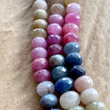 Multi-Color Sapphire Faceted Rondelles