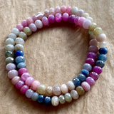 Multi-Color Sapphire Faceted Rondelles