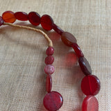 Antique Ruby Glass Lentil Beads