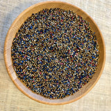 Steel Cut Beads: Silver & Bronze, Blue & Red Mix