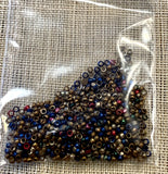 Steel Cut Beads: Silver & Bronze, Blue & Red Mix