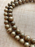 10mm Round Yoruba  Brass Beads, Strand