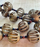 Large Brass/Bronze Basket Beads