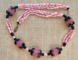 Vintage Pink Japanese Glass Beads, Necklace