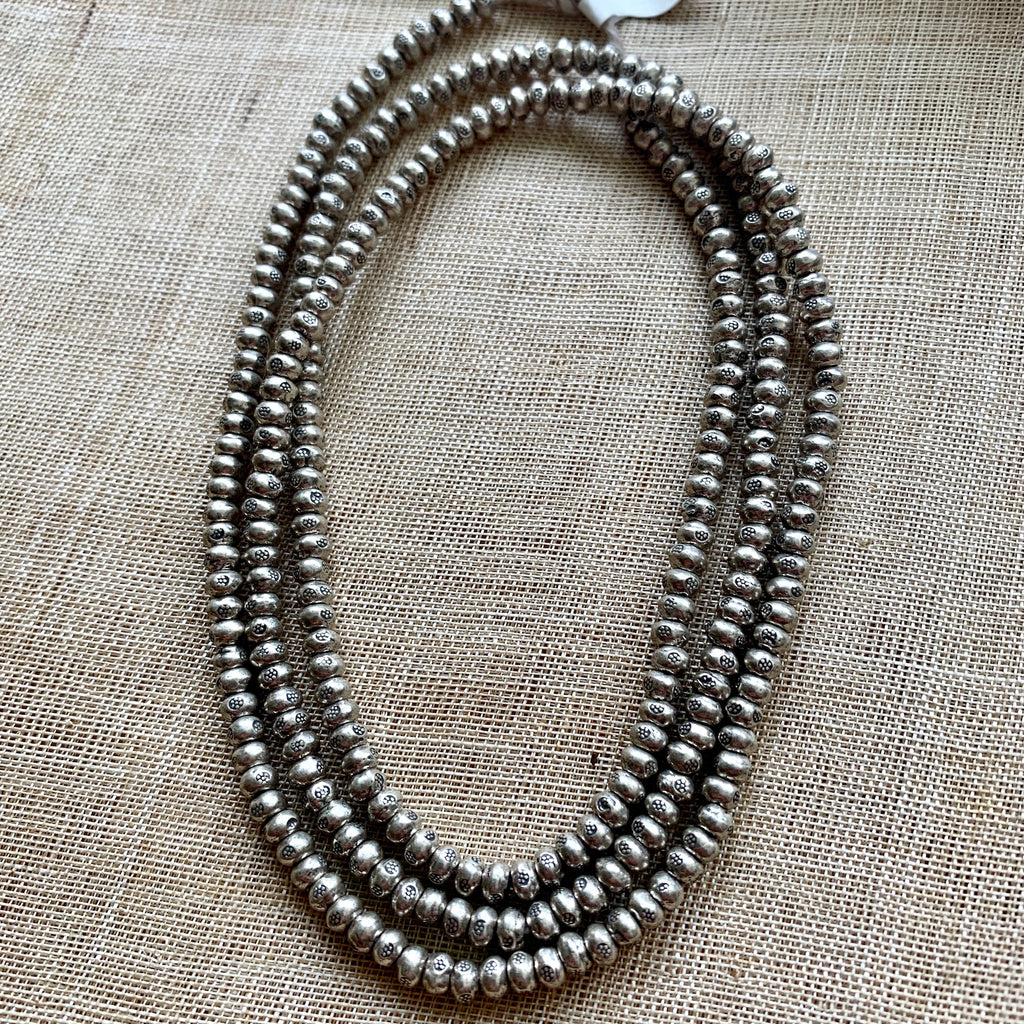 Thai Silver Medium-Large Stamped Beads - Main Image