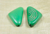 Triangular Bohemia Glass Pendant, Green