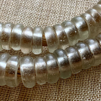 Antique Clear Dogon Donut Beads