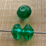 Pair of Green Vaseline Beads