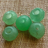 5 Small Seafoam Green Vaseline Beads