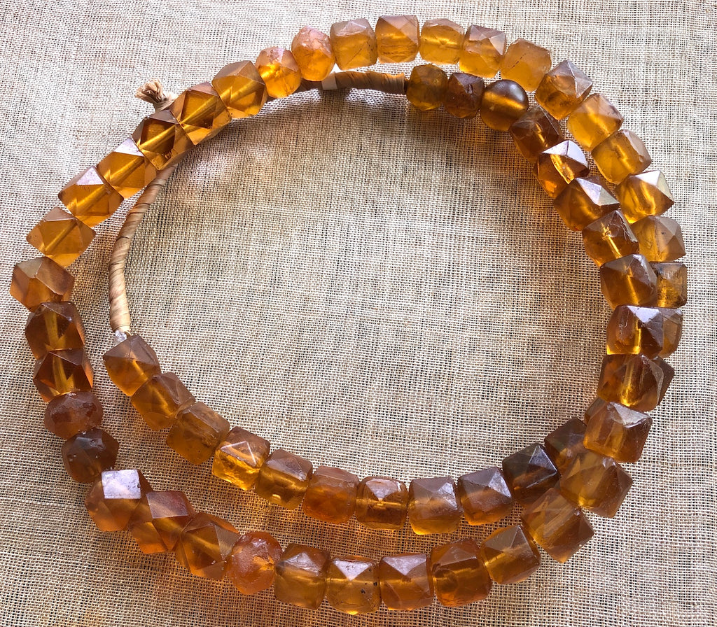 Translucent Amber Ghana Glass Seed Beads (2mm)Default Title