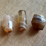 Set of 3 Antique Banded Agate Beads