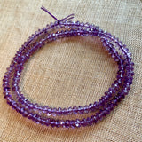 3 x 4mm Faceted Amethyst Rondelles