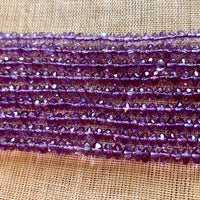 3 x 4mm Faceted Amethyst Rondelles