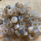 Milky Glass Beads, Set of 10