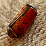 Antique Coral Bead, Sterling Setting