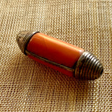 Antique Coral Bead, Sterling Setting