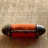 Antique Coral Bead, Sterling Setting