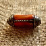 Antique Coral Bead, Sterling Setting