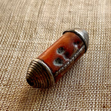 Antique Coral Bead, Sterling Setting