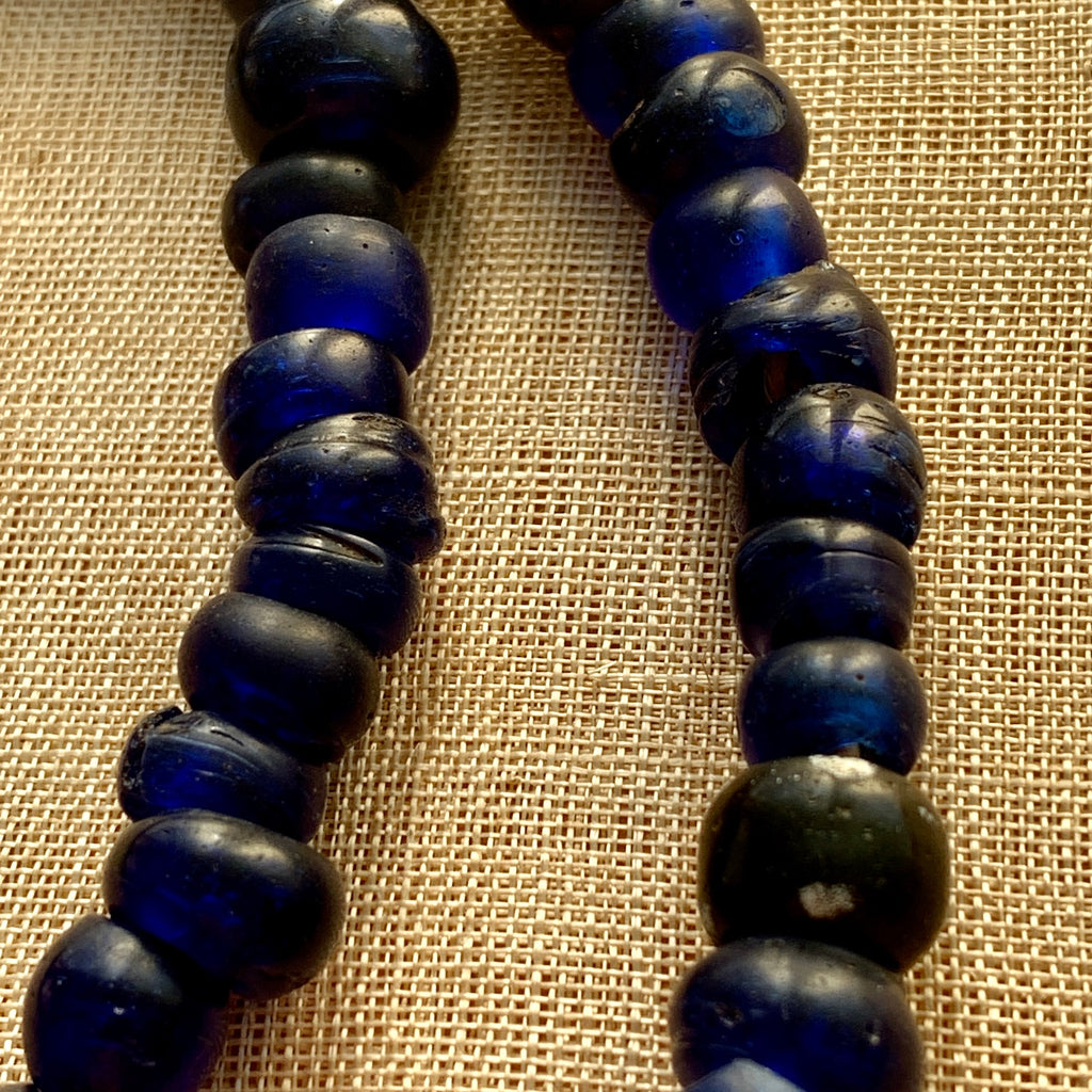 Antique Cobalt Peking Glass Beads - Main Image
