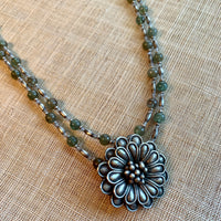 Apatite and Thai Silver Necklace by Ruth