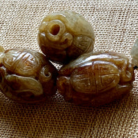Caramel Jade Carved Bead