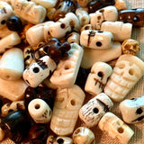 Carved Bone & Wood Skulls