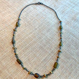 Opal, 18 Karat Gold, Ancient Glass Necklace