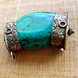 Large Turquoise & Silver Pendant, Nepal