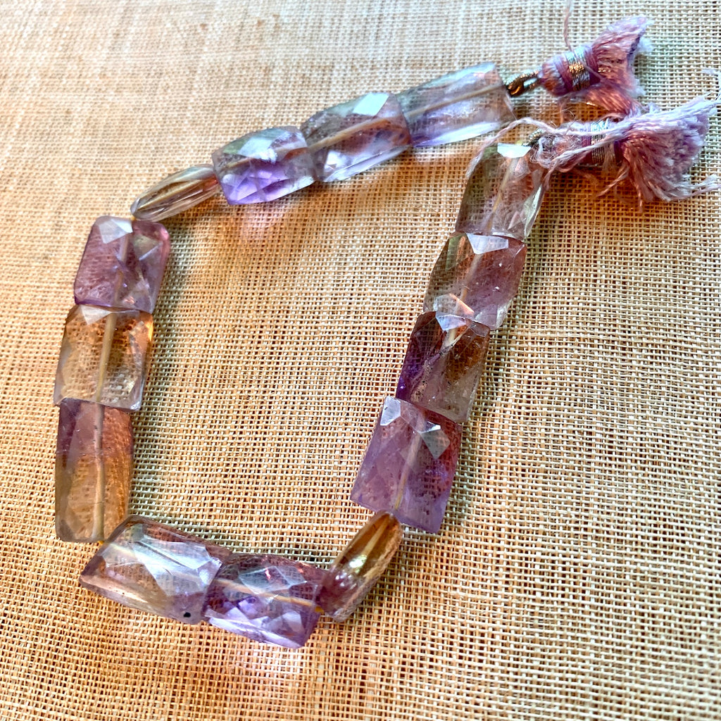Amethyst beads Organic large Chunky Nuggets faceted full strand