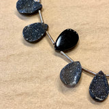 Sparkly Charcoal Druzy  Briolettes