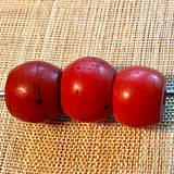 3 Glass Sherpa Coral Beads, Nepal
