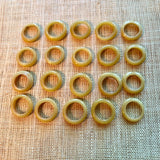 Mustard Yellow Glass Rings