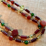 Long Multi-Color Vaseline Bead Necklace