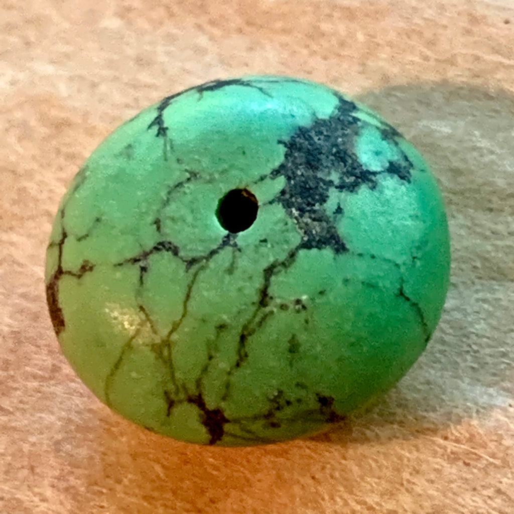 Dark Turquoise Tiny Heishi Beads 2mm Afghanistan Green Gemstone