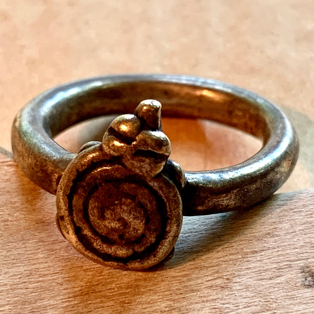 Antique Bronze Turtle Ring, Burkina Faso