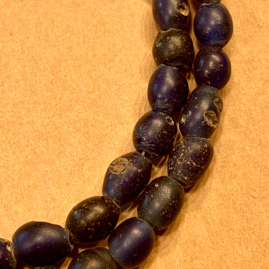 Ancient Cambodian Glass Beads, Blue - Main Image